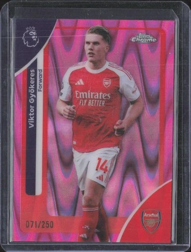 Viktor Gyokeres 2025 Topps Chrome Purple Wave Refractor /75