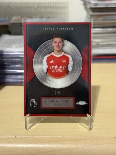 Viktor Gyokeres 2025 Topps Chrome Triple Platinum Red /5