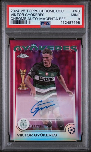 Viktor Gyokeres 2024 Topps Chrome UEFA Magenta Refractor /75