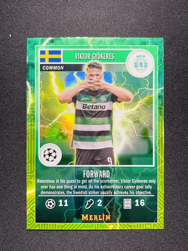 Viktor Gyokeres 2024 Topps Chrome UEFA Merlin