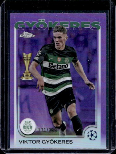 Viktor Gyokeres 2024 Topps Chrome UEFA Violet Refractor /299