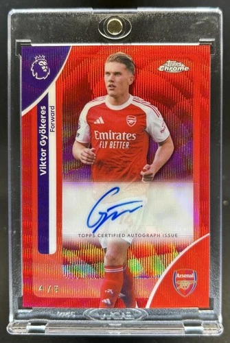 Viktor Gyokeres 2026 Topps Cromo Premier League Red Wave Refractor /5