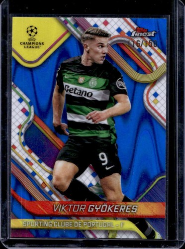 Viktor Gyokeres 2024 Topps Finest Blue Raywave Refractor /150