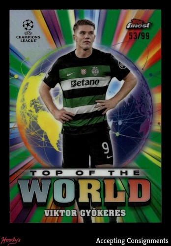 Viktor Gyokeres 2024 Panini Finest Green Refractor /99