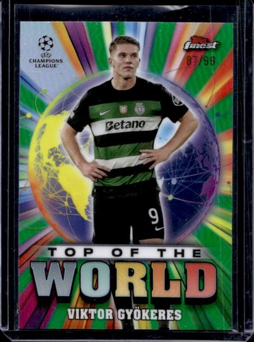 Viktor Gyokeres 2024 Topps Finest Green Refractor /99
