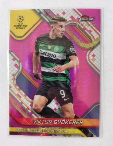 Viktor Gyokeres 2024 Topps Finest Pink Prism Refractor /125