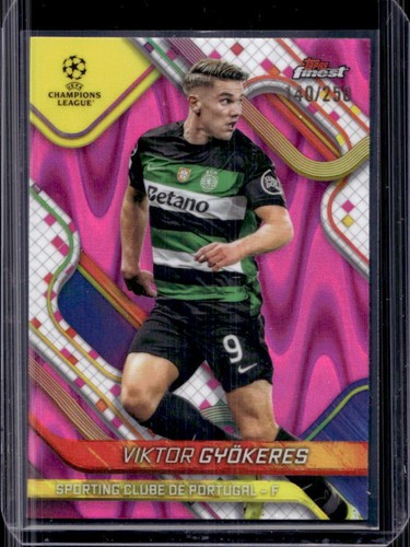 Viktor Gyokeres 2024 Topps Finest Pink Raywave /250