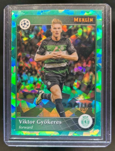 Viktor Gyokeres 2024 Topps Merlin Chrome Aqua Atomic Refractor /75
