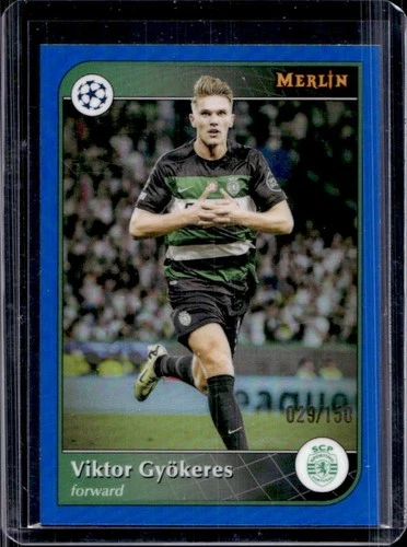 Viktor Gyokeres 2024 Topps Merlin Chrome Blue Refractor /150
