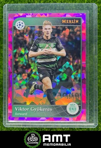 Viktor Gyokeres 2024 Topps Merlin Chrome Pink Atomic /199