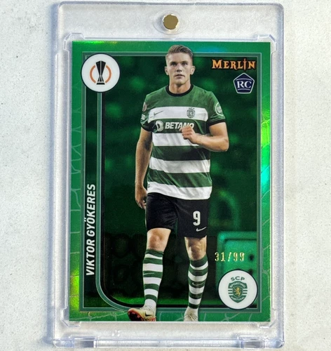 Viktor Gyokeres 2024 Topps Merlin Chrome UCC Green Refractor /99