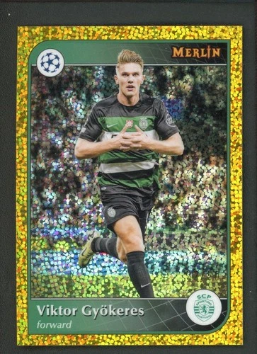Viktor Gyokeres 2025 Topps Merlin UEFA Champions League Speckle Gold /50