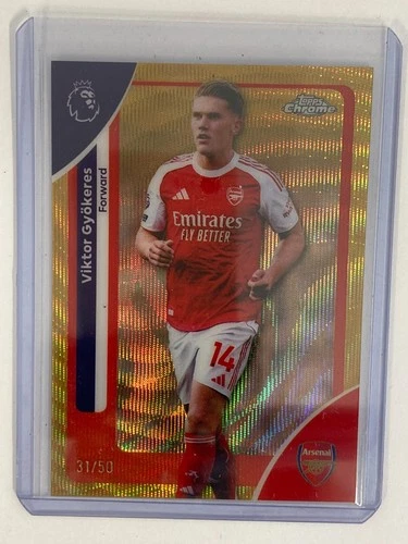 Viktor Gyokeres 2026 Topps Premier League Chrome Gold Wave /50