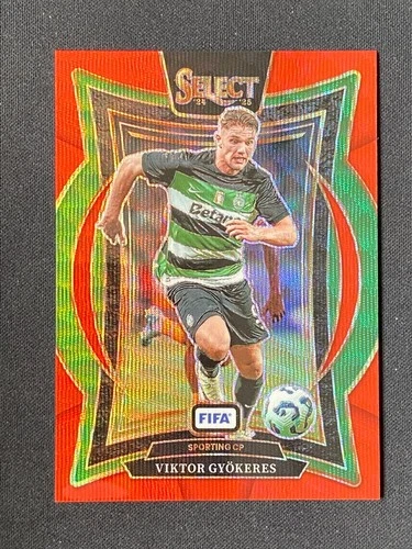 Viktor Gyokeres 2024 Panini Select FIFA Red Wave Prizm /59
