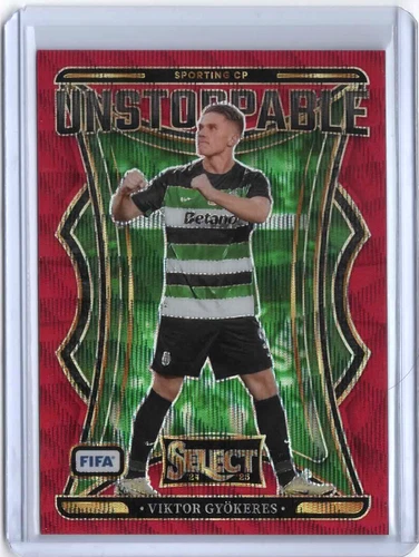Viktor Gyokeres 2024 Panini Select Red Wave Prizm /49