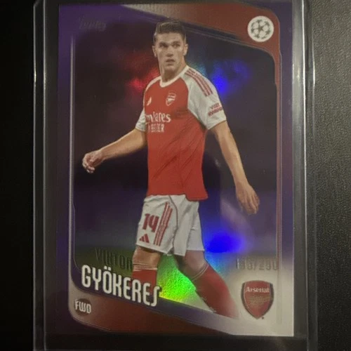 Viktor Gyokeres 2026 Topps UEFA Club Competitions Purple Raindrops /250