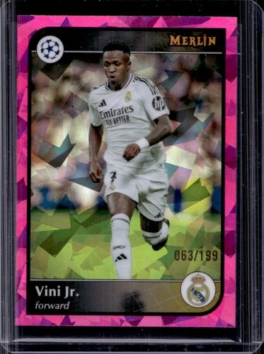 Vinicius Júnior 2024 Topps Merlin Chrome Pink Atomic Refractor /199