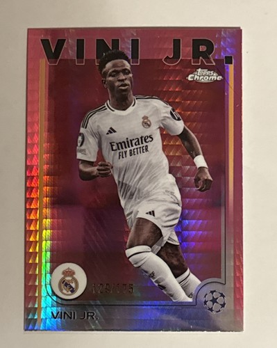 Vinicius Junior 2024 Topps Chrome UEFA Prisma Rosa Fluo /175