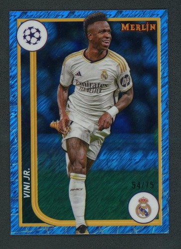 Vinicius Junior 2024 Topps Merlin Chrome Sapphire Blue /75