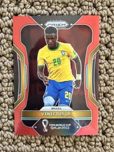 Vinicius Junior 2022 Panini Prizm FIFA World Cup Qatar Red Prizm /399