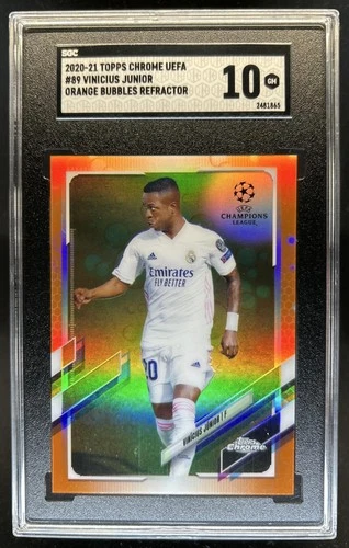 Vinicius Junior 2020 Topps Chrome UEFA Orange Bubbles #89
