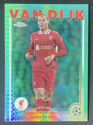 Virgil van Dijk 2024 Topps Chrome Aqua Prism Refractor /199