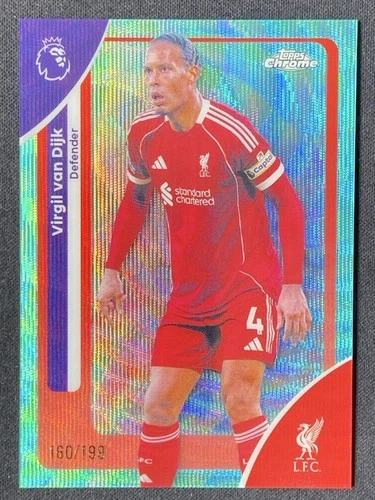 Virgil van Dijk 2025 Topps Chrome Aqua Wave /199