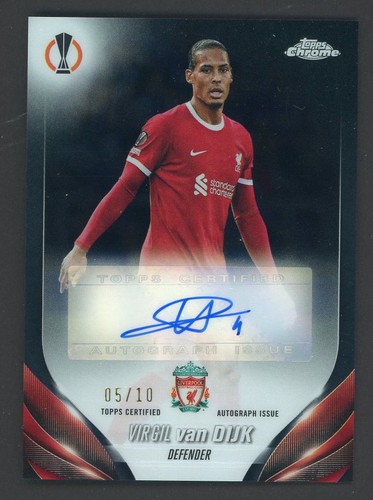 Virgil van Dijk 2023 Topps Chrome Black Refractor 5/10