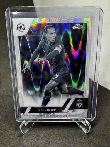 Virgil van Dijk 2022 Topps Chrome Black & White RayWave