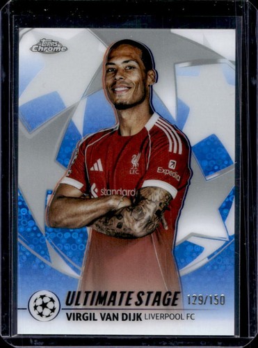 Virgil van Dijk 2025 Topps Chrome Blue Refractor /150