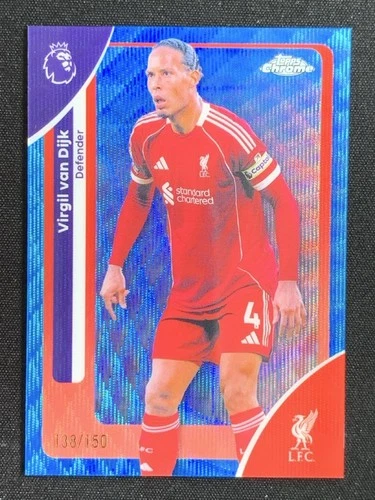 Virgil van Dijk 2026 Topps Chrome Blue Wave /150
