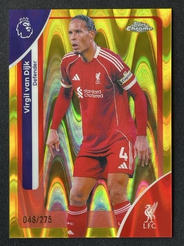 Virgil van Dijk 2025 Topps Chrome Giallo RayWave /275