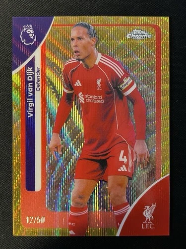 Virgil van Dijk 2026 Topps Chrome Gold Wave /50