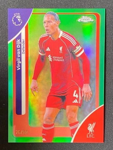 Virgil van Dijk 2025 Topps Chrome Green Refractor /99