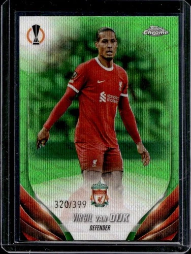 Virgil van Dijk 2024 Topps Chrome Neon Green Wave Refractor /399