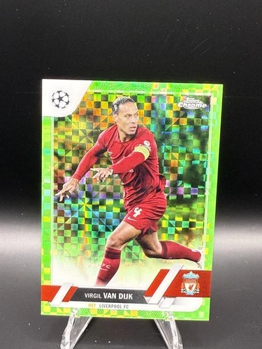 Virgil van Dijk 2022 Topps Chrome Neon Green X-Fractor /399