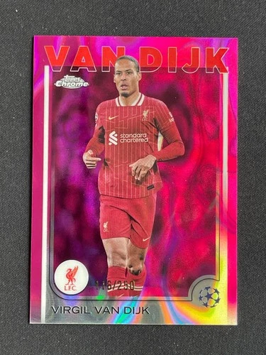 Virgil van Dijk 2024 Topps Chrome Pink Lava Refractor /250