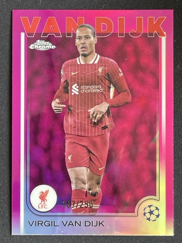 Virgil van Dijk 2024 Topps Chrome Pink Refractor /250