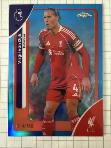 Virgil van Dijk 2026 Topps Chrome Premier League Blue /150