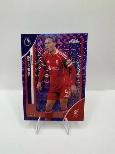 Virgil van Dijk 2026 Topps Chrome Premier League Purple Geometric /75