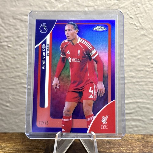Virgil van Dijk 2026 Topps Chrome Premier League Purple Refractor /75