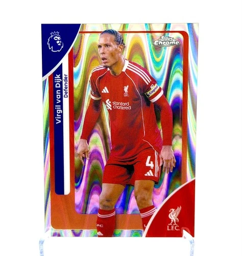 Virgil van Dijk 2023 Topps Chrome Premier League RayWave Refractor