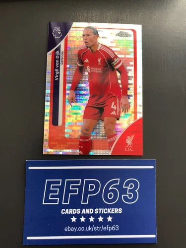 Virgil van Dijk 2025 Topps Chrome Premier League Refractor