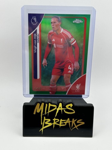 Virgil van Dijk 2026 Topps Chrome Premier League Sparkle Refractor /99