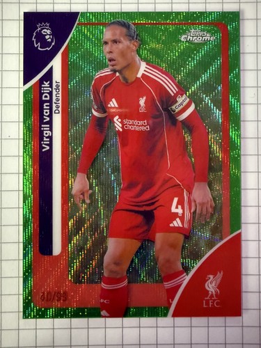 Virgil van Dijk 2026 Topps Chrome Premier League Wave /99