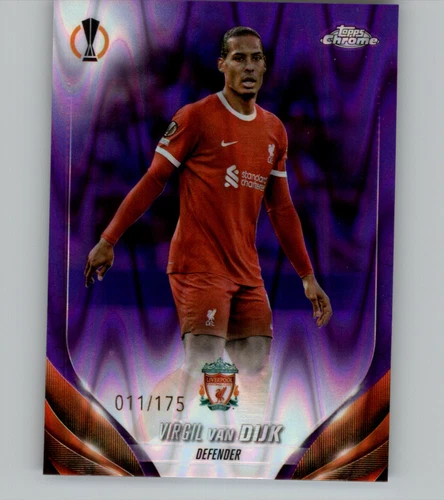 Virgil van Dijk 2023 Topps Chrome Purple RayWave /175