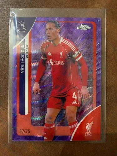Virgil van Dijk 2025 Topps Chrome Purple Wave /75