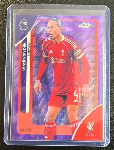 Virgil van Dijk 2025 Topps Chrome Purple Wave Refractor /75