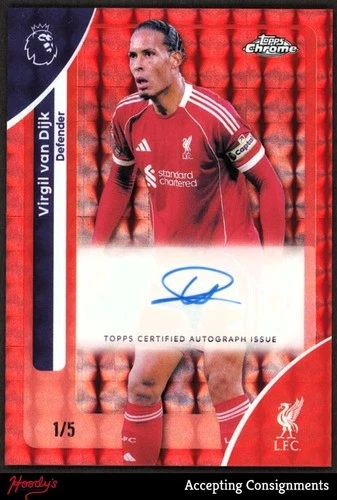 Virgil van Dijk 2025 Topps Chrome Red Geo Refractor /5