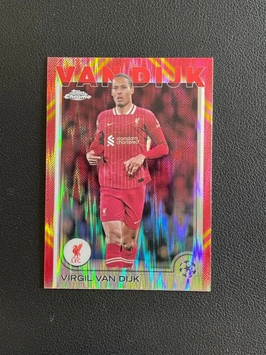 Virgil van Dijk 2024 Topps Chrome Red Refractor #44